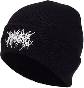 Gothic Beanie Hats for Women Men Grunge Emo Accessories Harajuku